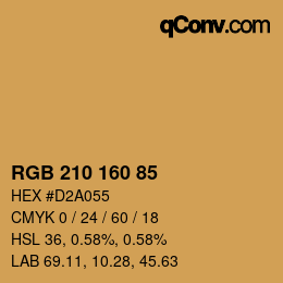 Color code: RGB 210 160 85 | qconv.com