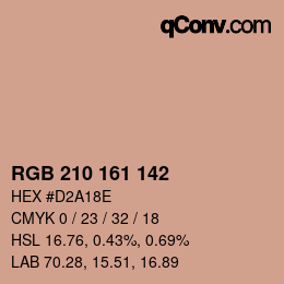Color code: RGB 210 161 142 | qconv.com