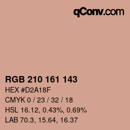 Color code: RGB 210 161 143 | qconv.com