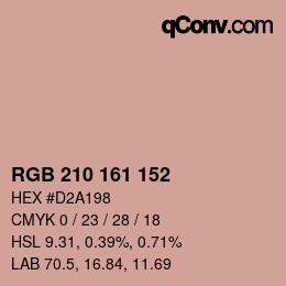 颜色代码: RGB 210 161 152 | qconv.com