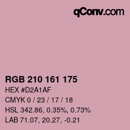 Color code: RGB 210 161 175 | qconv.com
