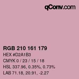 Color code: RGB 210 161 179 | qconv.com
