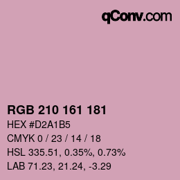 Color code: RGB 210 161 181 | qconv.com