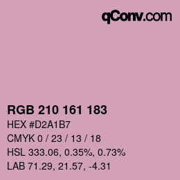Color code: RGB 210 161 183 | qconv.com