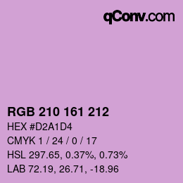 Color code: RGB 210 161 212 | qconv.com