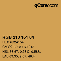 Farbcode: RGB 210 161 84 | qconv.com