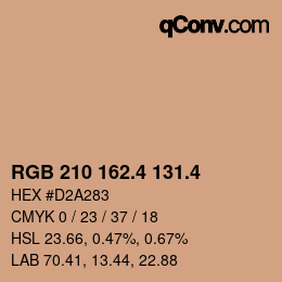 カラーコード: RGB 210 162.4 131.4 | qconv.com