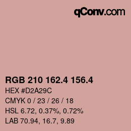 カラーコード: RGB 210 162.4 156.4 | qconv.com