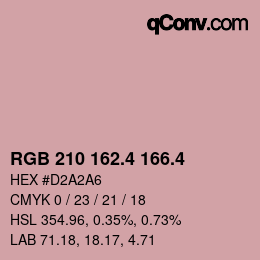 カラーコード: RGB 210 162.4 166.4 | qconv.com