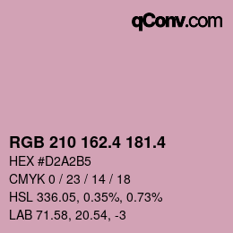 カラーコード: RGB 210 162.4 181.4 | qconv.com