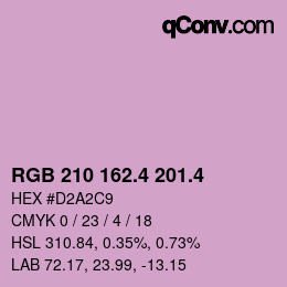 カラーコード: RGB 210 162.4 201.4 | qconv.com