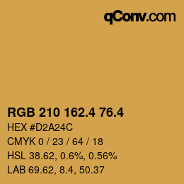 カラーコード: RGB 210 162.4 76.4 | qconv.com