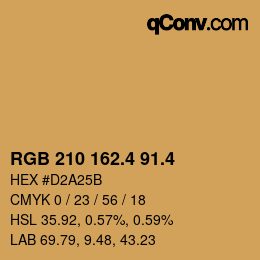 カラーコード: RGB 210 162.4 91.4 | qconv.com