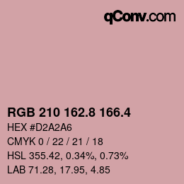 カラーコード: RGB 210 162.8 166.4 | qconv.com