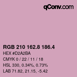 カラーコード: RGB 210 162.8 186.4 | qconv.com