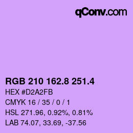 カラーコード: RGB 210 162.8 251.4 | qconv.com