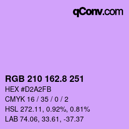 カラーコード: RGB 210 162.8 251 | qconv.com