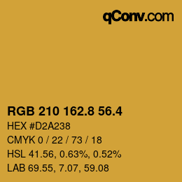 カラーコード: RGB 210 162.8 56.4 | qconv.com