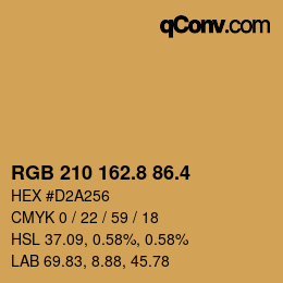 カラーコード: RGB 210 162.8 86.4 | qconv.com