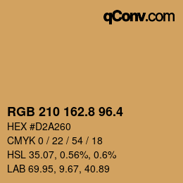 カラーコード: RGB 210 162.8 96.4 | qconv.com