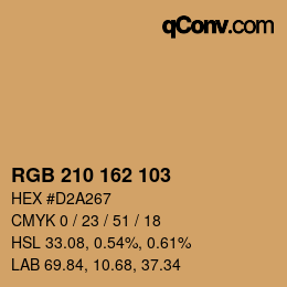 Color code: RGB 210 162 103 | qconv.com