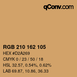カラーコード: RGB 210 162 105 | qconv.com