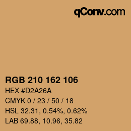 Color code: RGB 210 162 106 | qconv.com