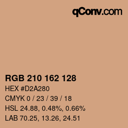カラーコード: RGB 210 162 128 | qconv.com