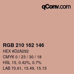 カラーコード: RGB 210 162 146 | qconv.com