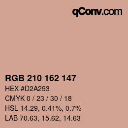 Código de color: RGB 210 162 147 | qconv.com