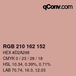 Color code: RGB 210 162 152 | qconv.com