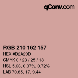 Color code: RGB 210 162 157 | qconv.com