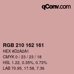 Color code: RGB 210 162 161 | qconv.com