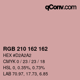 カラーコード: RGB 210 162 162 | qconv.com