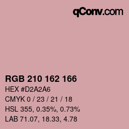 Color code: RGB 210 162 166 | qconv.com