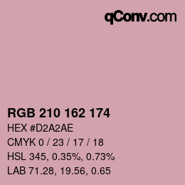 カラーコード: RGB 210 162 174 | qconv.com