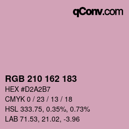 カラーコード: RGB 210 162 183 | qconv.com