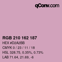 Color code: RGB 210 162 187 | qconv.com