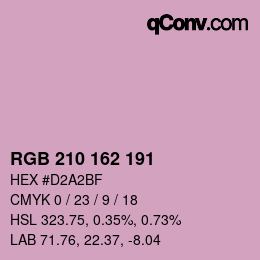 Color code: RGB 210 162 191 | qconv.com