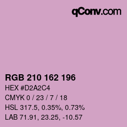 Color code: RGB 210 162 196 | qconv.com