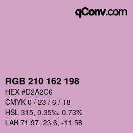カラーコード: RGB 210 162 198 | qconv.com