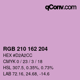 Color code: RGB 210 162 204 | qconv.com