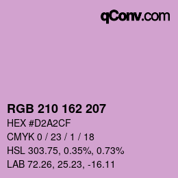 カラーコード: RGB 210 162 207 | qconv.com