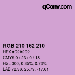颜色代码: RGB 210 162 210 | qconv.com