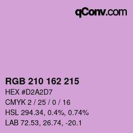 Color code: RGB 210 162 215 | qconv.com