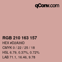 Farbcode: RGB 210 163 157 | qconv.com