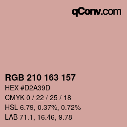 Código de color: RGB 210 163 157 | qconv.com