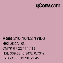 カラーコード: RGB 210 164.2 179.6 | qconv.com