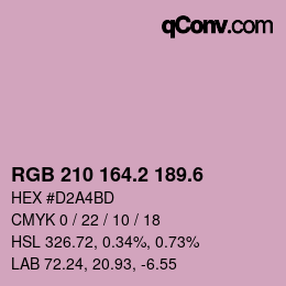 カラーコード: RGB 210 164.2 189.6 | qconv.com