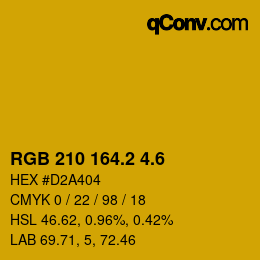 カラーコード: RGB 210 164.2 4.6 | qconv.com